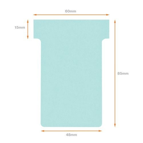Nobo T-Card Size 2 48 x 85mm Light Blue (Pack of 100)