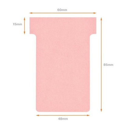 Nobo T-Card Size 2 48 x 85mm Pink (Pack of 100)